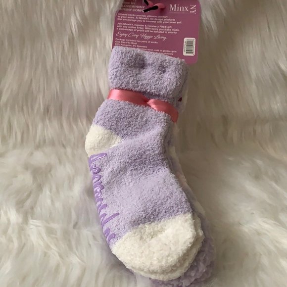 MINX NY Lavender/Shea Infused Plush Slipper Socks - Picture 2 of 5